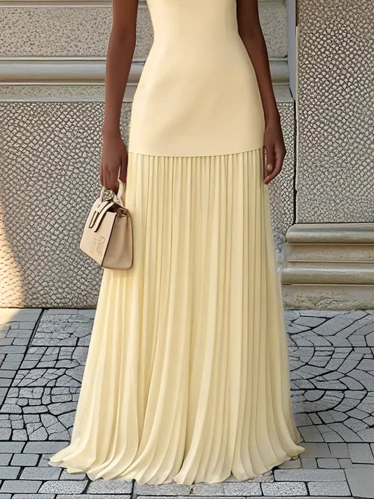 ELVIRA | Rochie lungă plisată de design