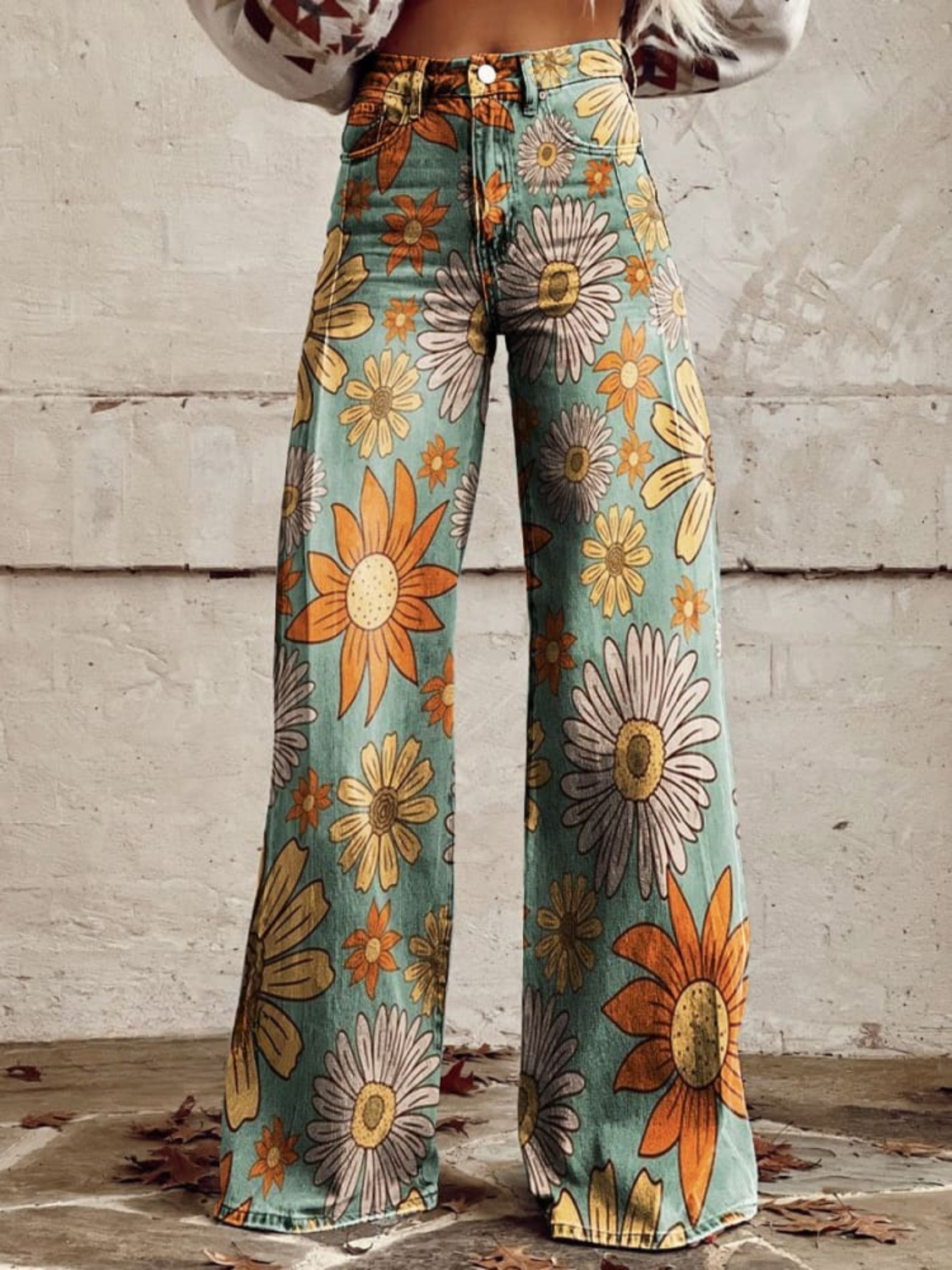 Cirilla - Pantaloni Palazzo Floarea Soarelui