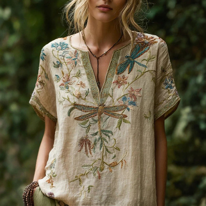 Bluză Cu Imprimat Floral Vintage