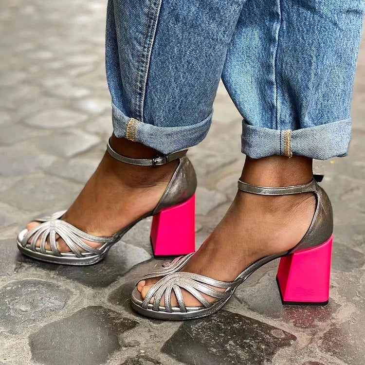 Adèle™ | Pantofi Eleganți cu Toc Bicolor