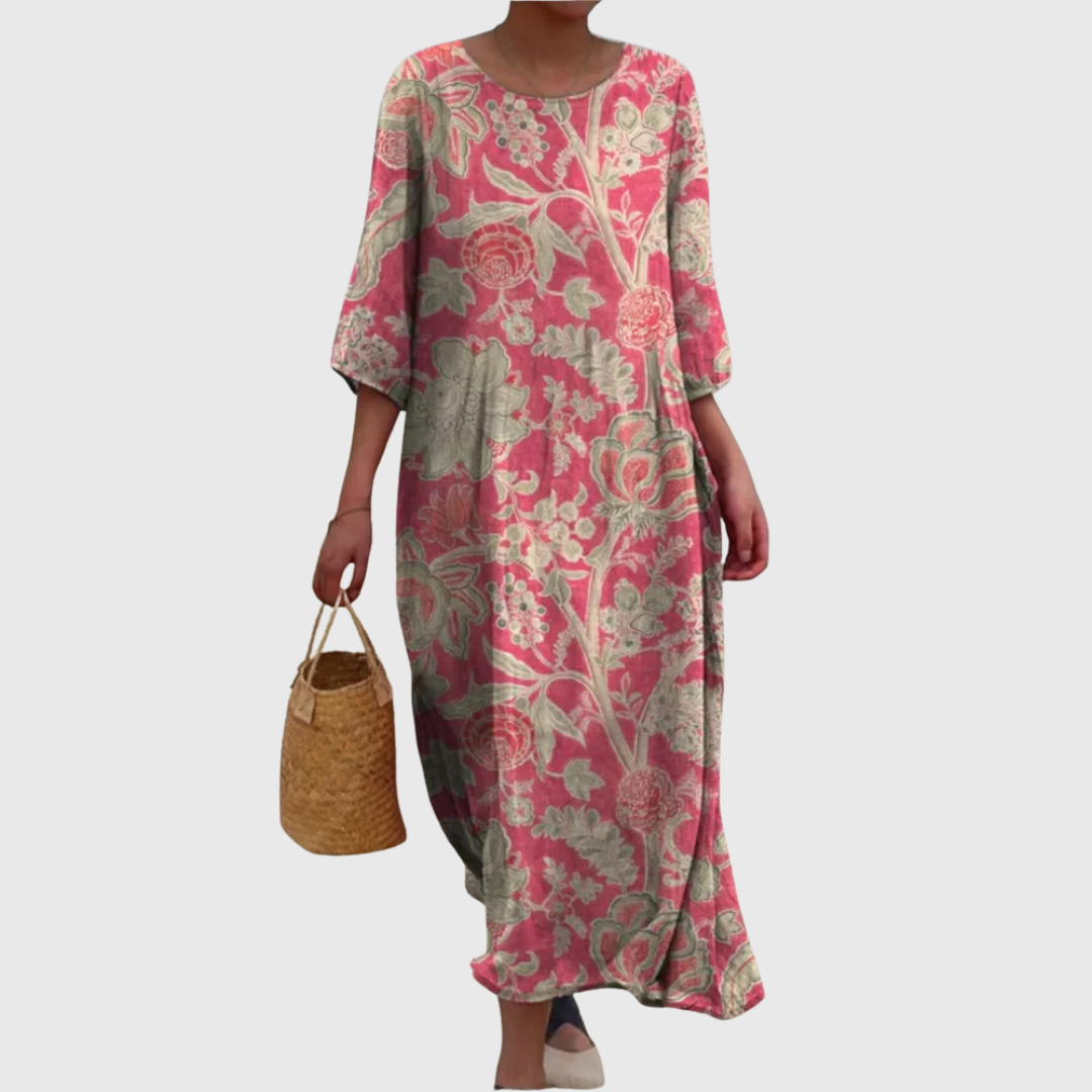 Sofia – Rochie cu Flori și Lux Vintage