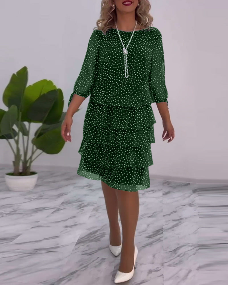 Vera™ | Rochie Elegantă cu Volane și Stropi