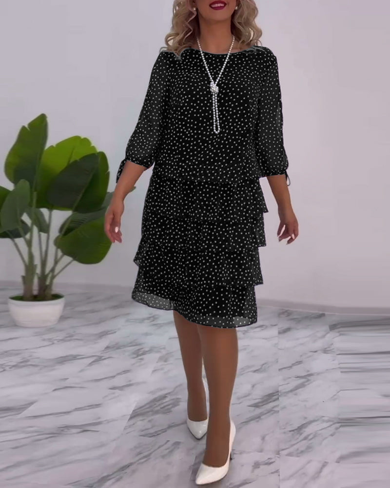 Vera™ | Rochie Elegantă cu Volane și Stropi