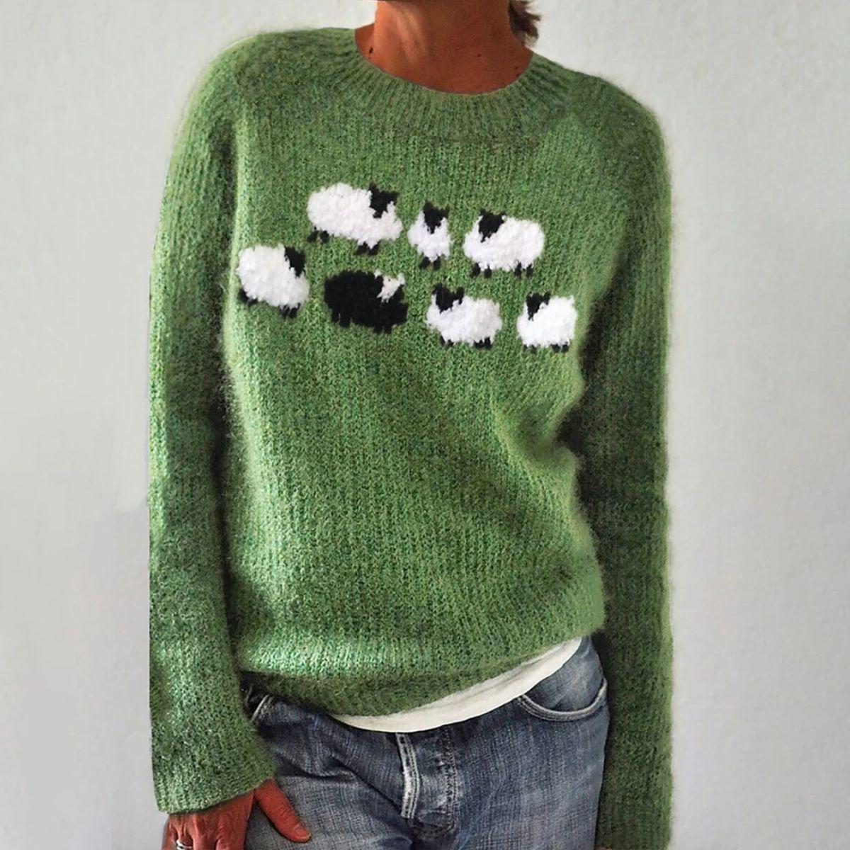 VERDE™ | PULOVER CU MÂNECI LUNGI DE STIL ARTIZANAL
