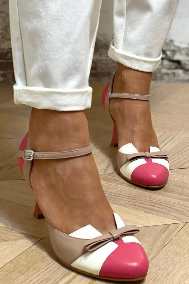 Sofia™ | Pantofi cu toc elegant și fundă decorativă