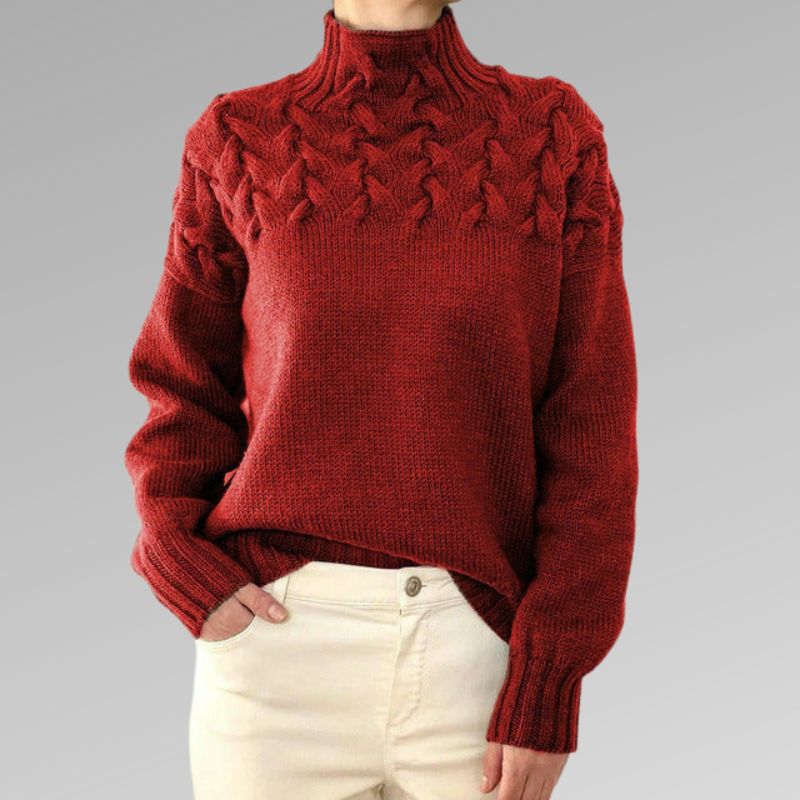 Pulover Davila Elegant & Cald cu Guler Înalt