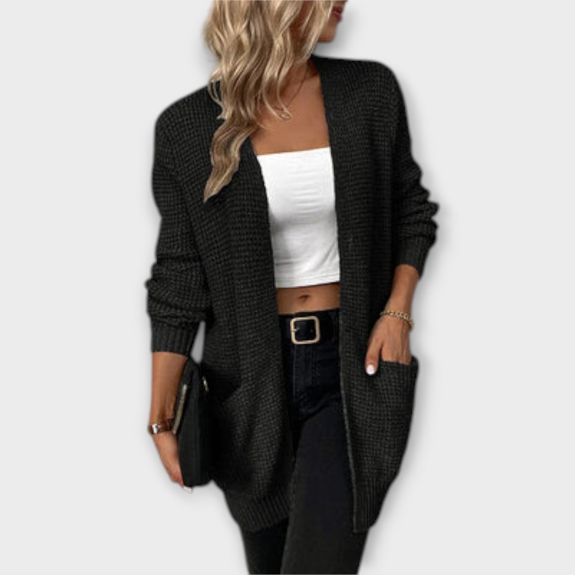 Nancy - Cardigan Casual Tricotat cu Buzunare