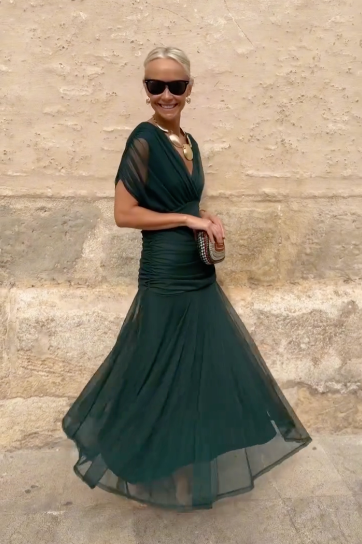 ALMA | ROCHIE LUNGĂ CU GULER ÎN V