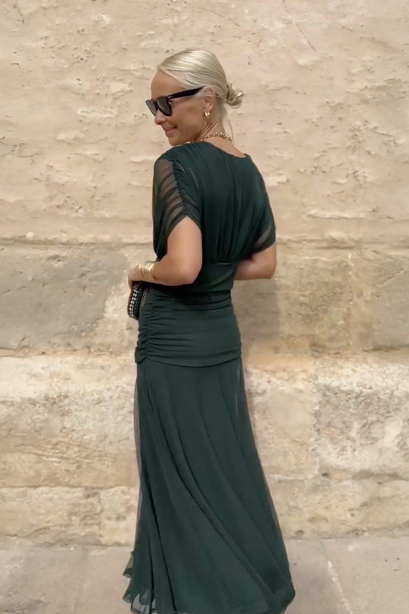 ALMA | ROCHIE LUNGĂ CU GULER ÎN V