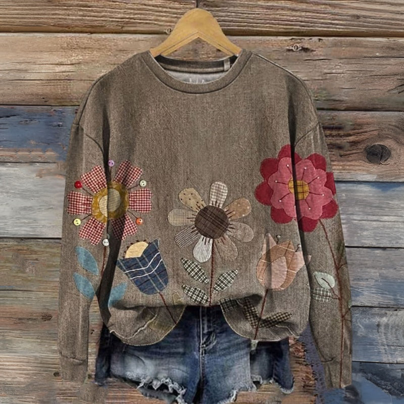 Hanorac Vintage Cu Imprimare Florală