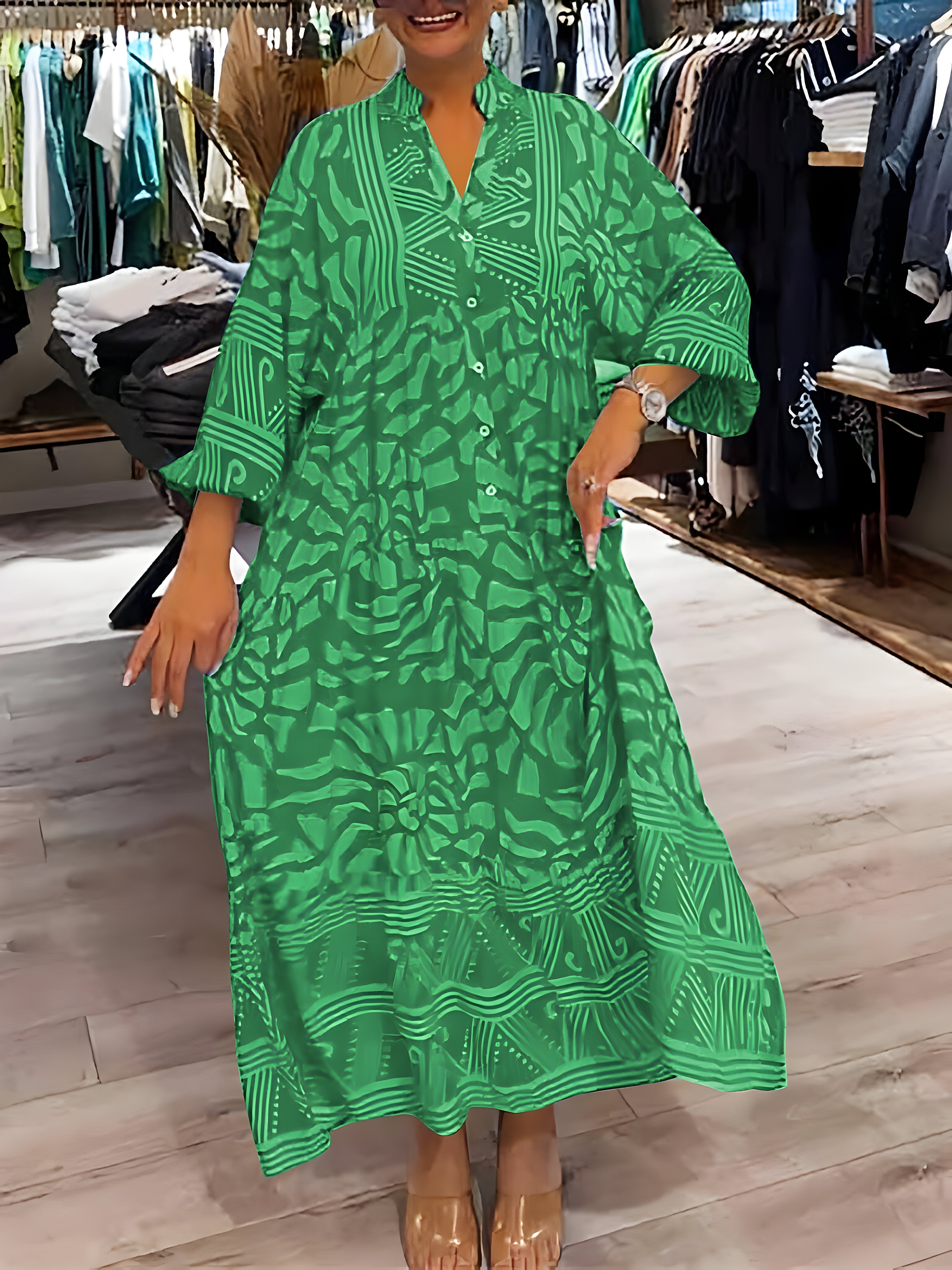 Inge™ | Rochie imprimată cu decolteu în V