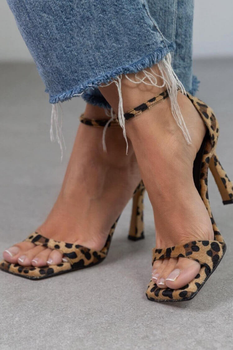 Zoof™ | Pantofi cu toc imprimeu leopard