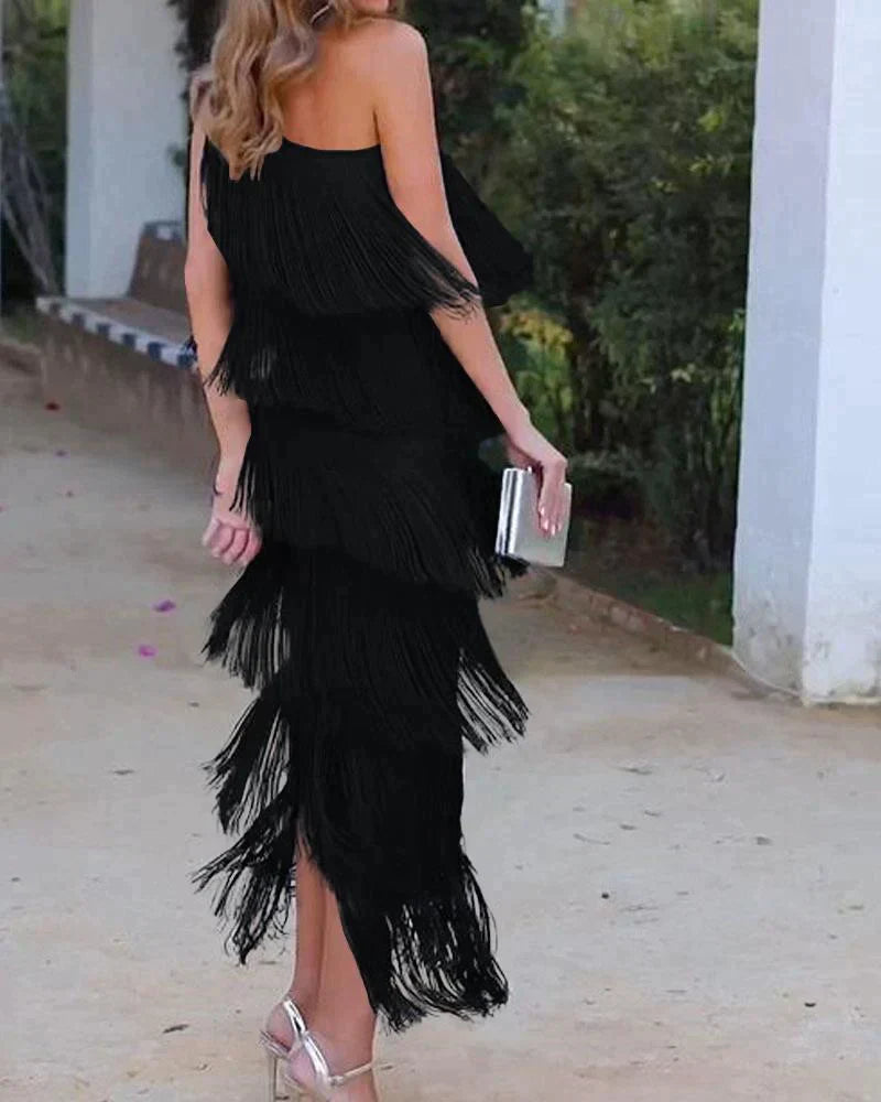 LAURA | ROCHIE LUNGĂ CU FRANJURI