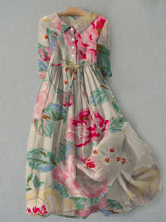 Livia - Rochie florală elegantă cu mâneci scurte