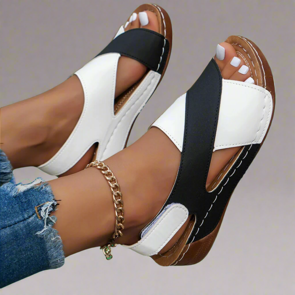Alwine | Sandale wedge elegante din material de calitate
