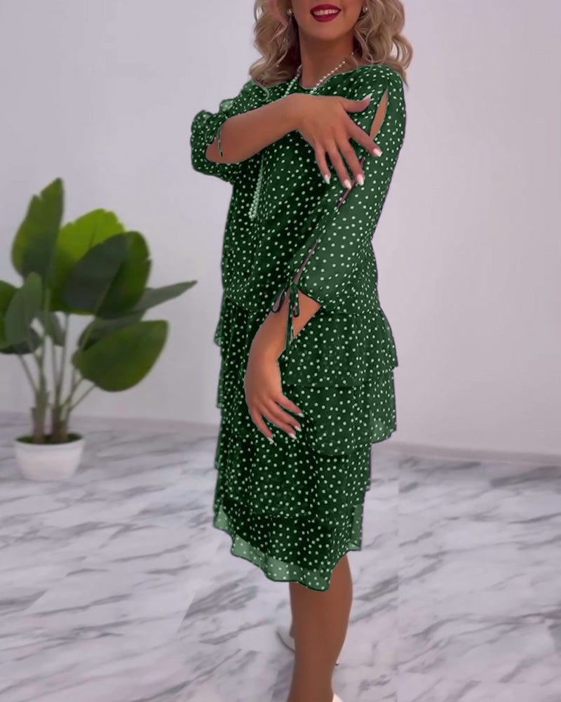 Vera™ | Rochie Elegantă cu Volane și Stropi