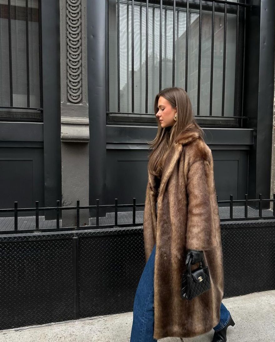 Isabella - Palton lung din piele