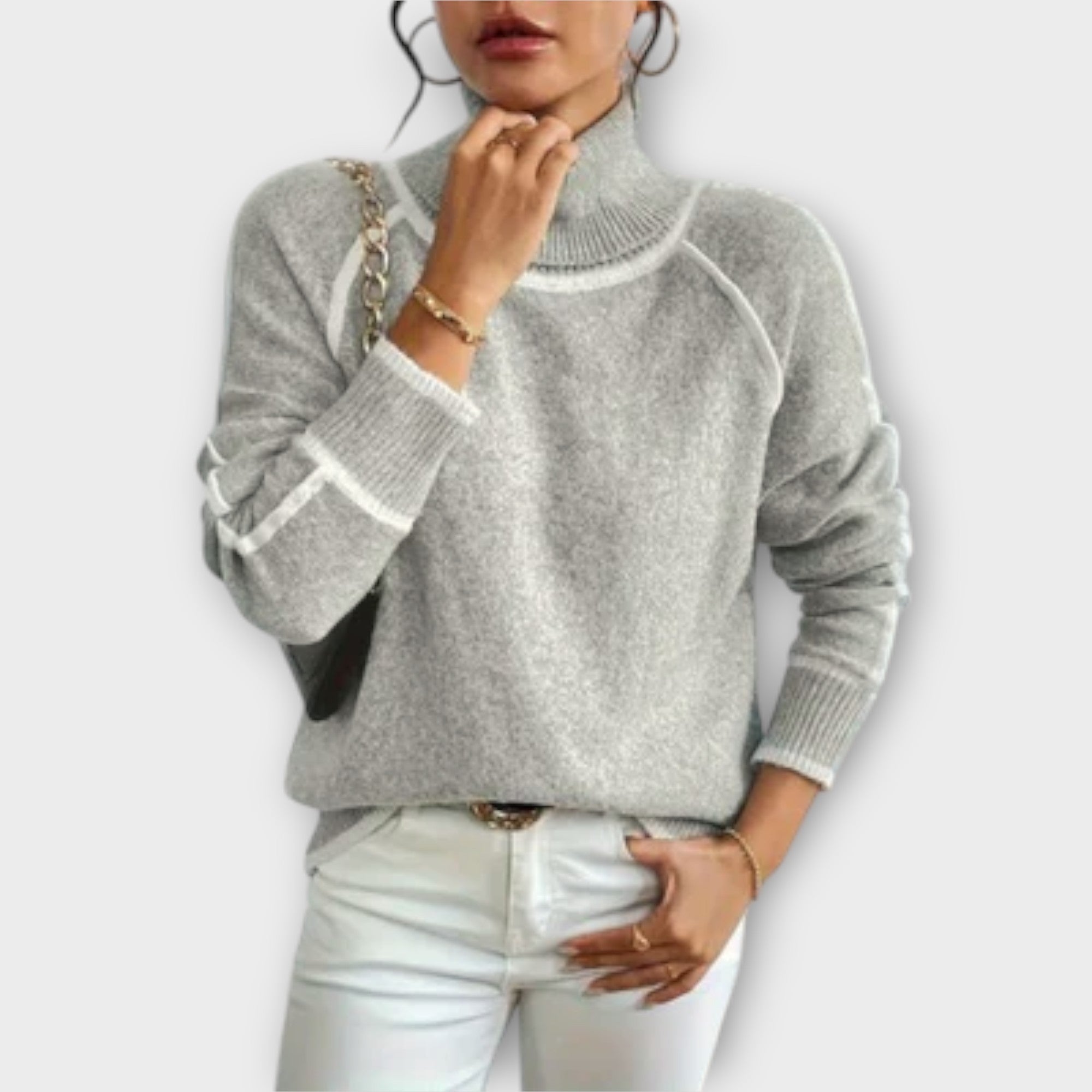 Aurora - Pulover Casual cu Guler