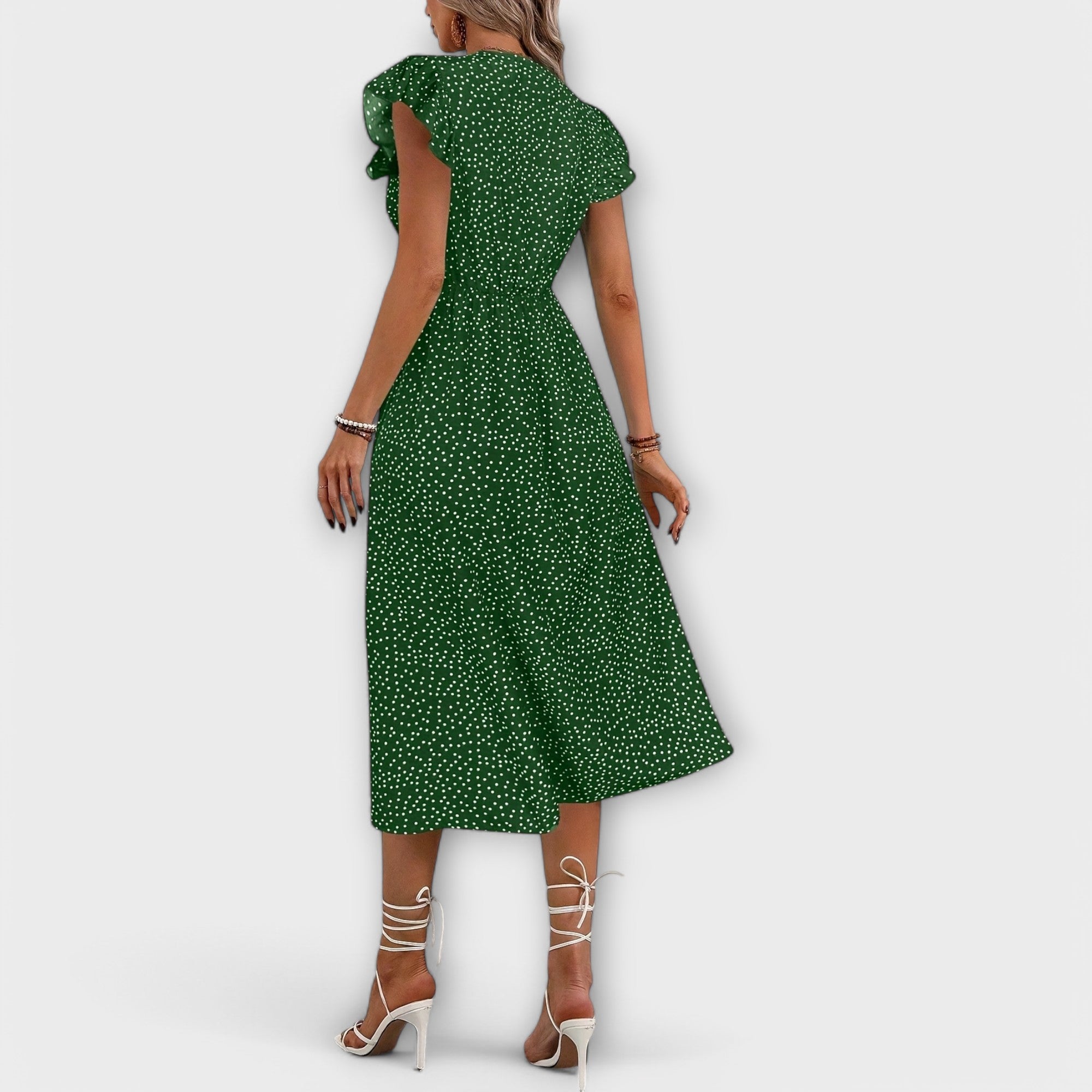 Rochie midi elegantă cu buline