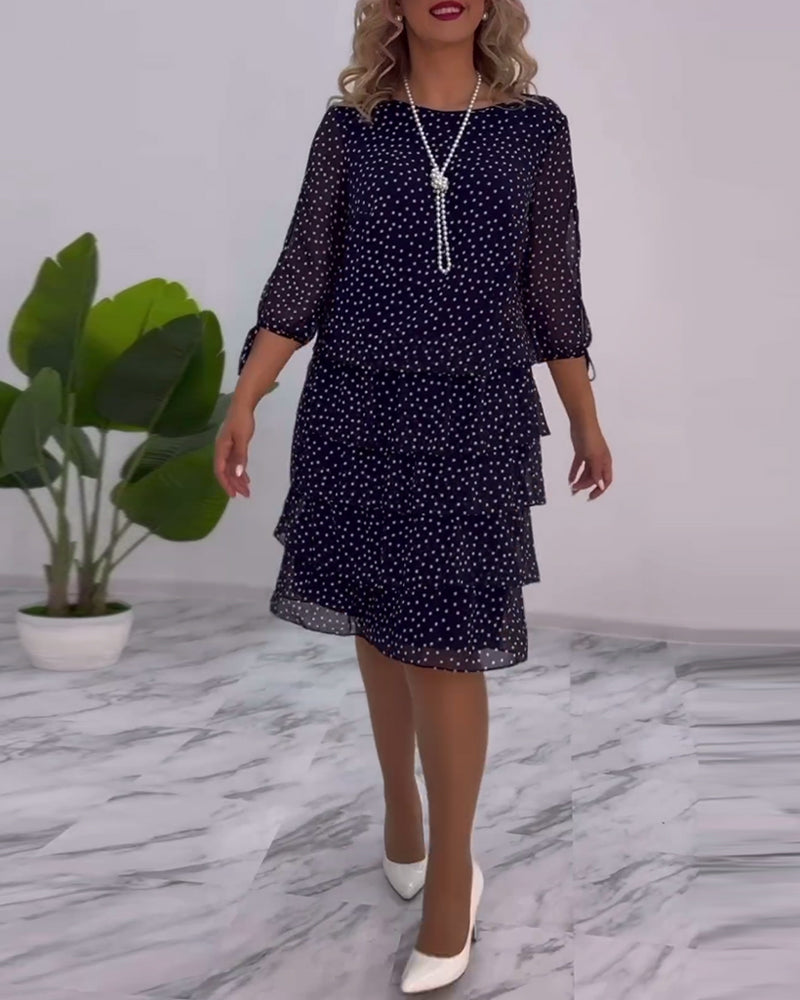 Vera™ | Rochie Elegantă cu Volane și Stropi