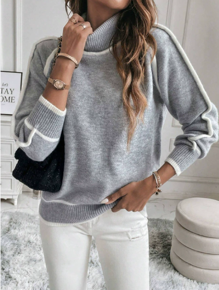 Aurora - Pulover Casual cu Guler