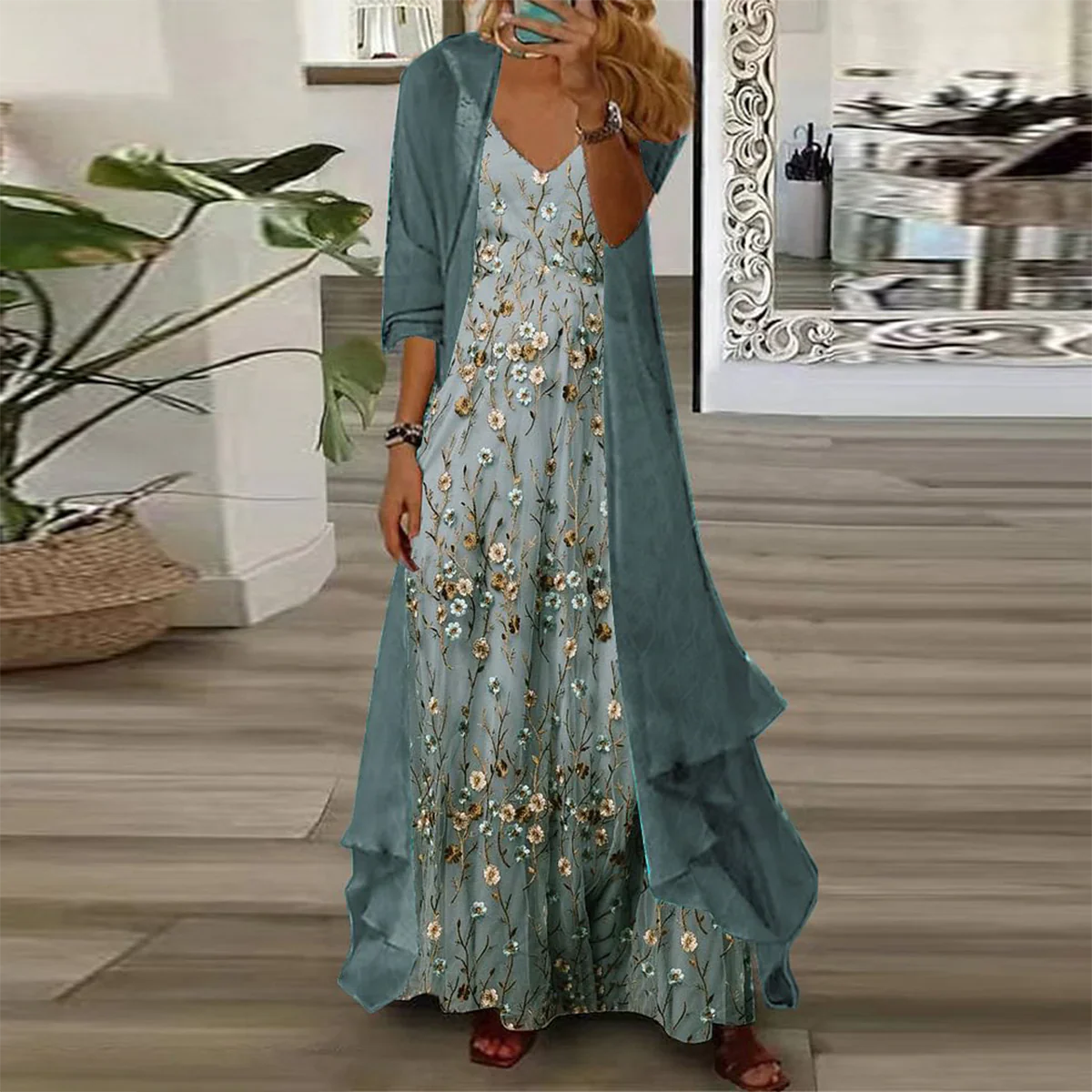 Mara | Rochie Maxi cu Jachetă (set de 2 piese)