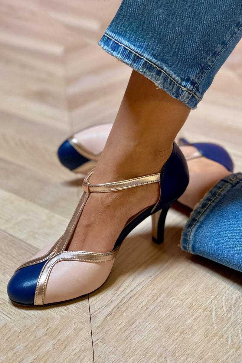 Alessia™ | Pantofi T-Strap colorați și confortabili cu vârf rotund