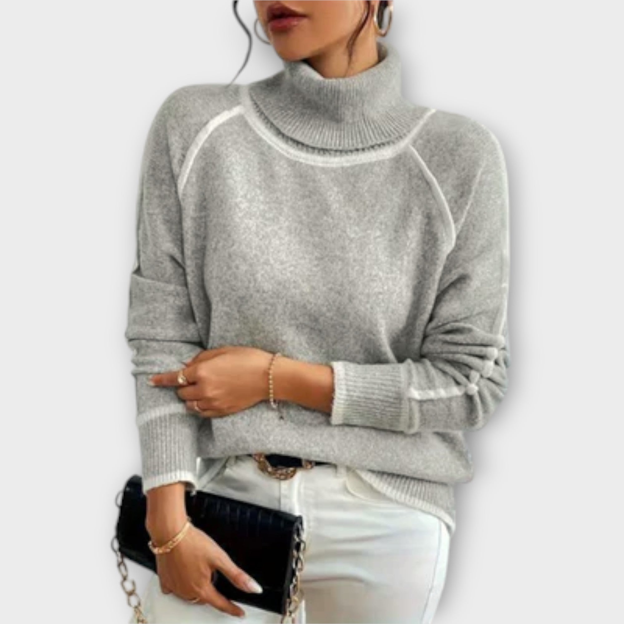 Aurora - Pulover Casual cu Guler