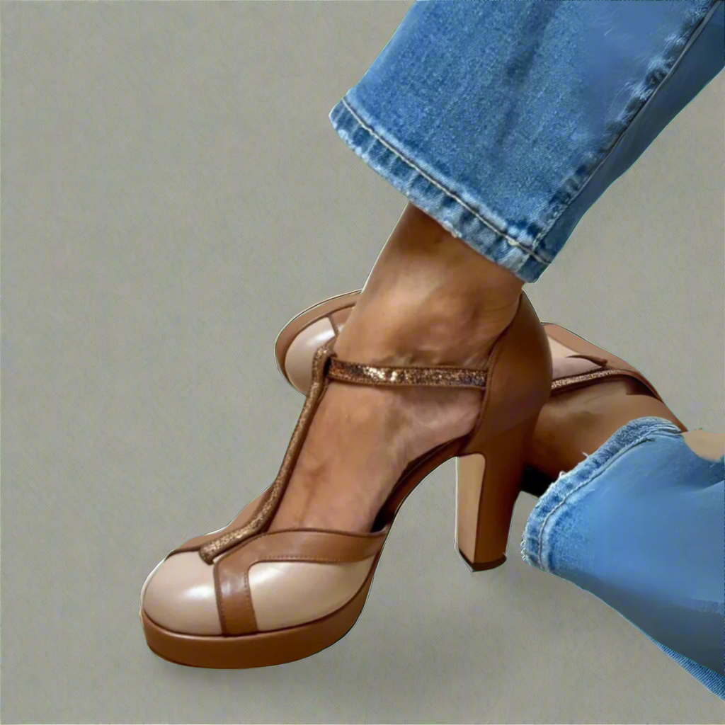 Niara™ | Eleganți Pantofi cu Toc Bicolori