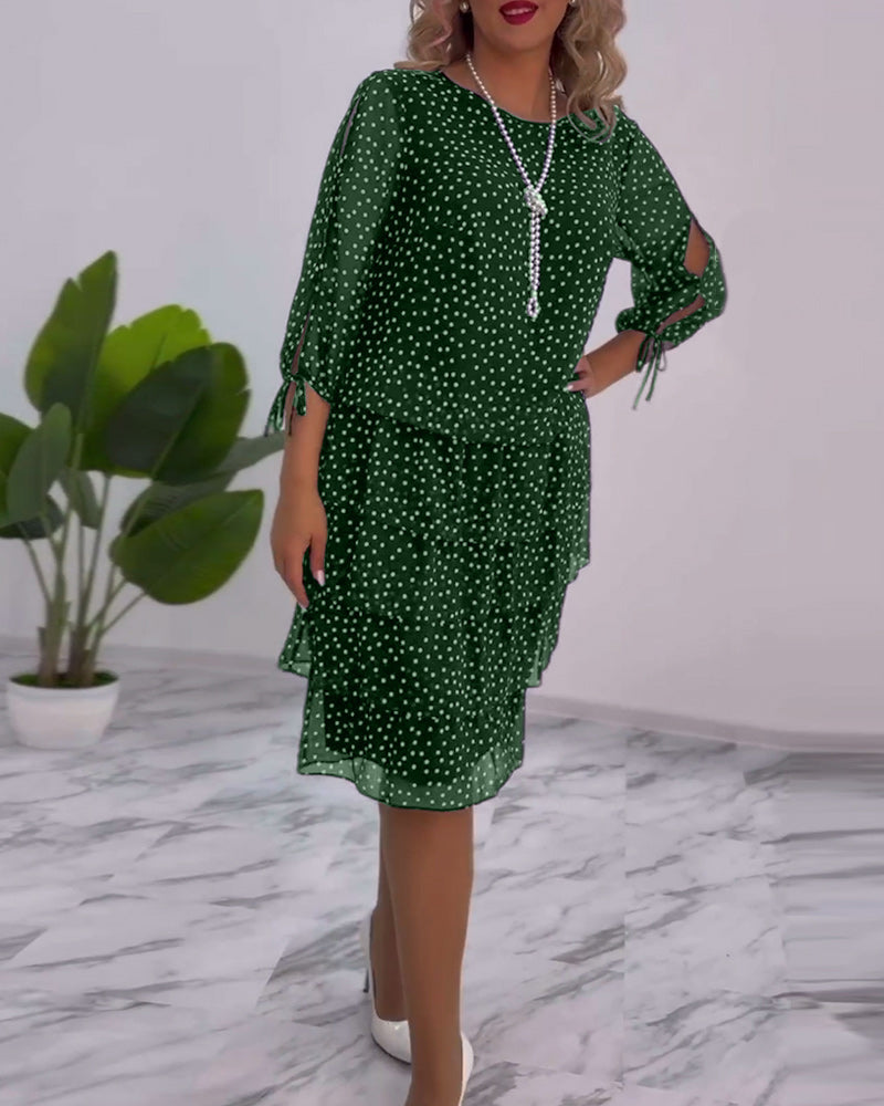 Vera™ | Rochie Elegantă cu Volane și Stropi