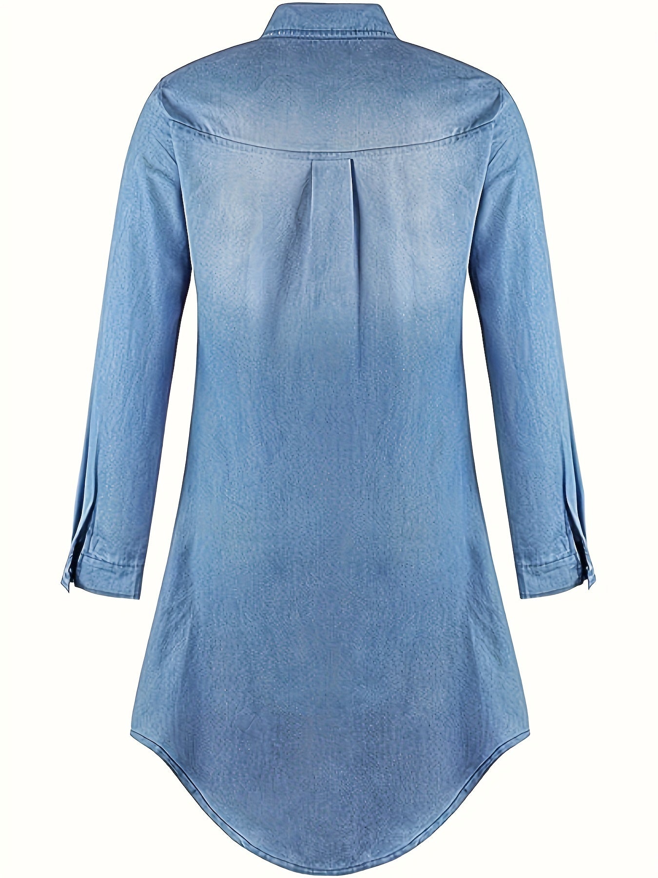 Tess | Rochie Midi din Denim cu Închidere cu Nasturi
