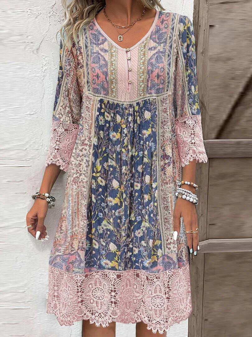 Mirabel | Rochie Boho cu Detalii din Dantelă