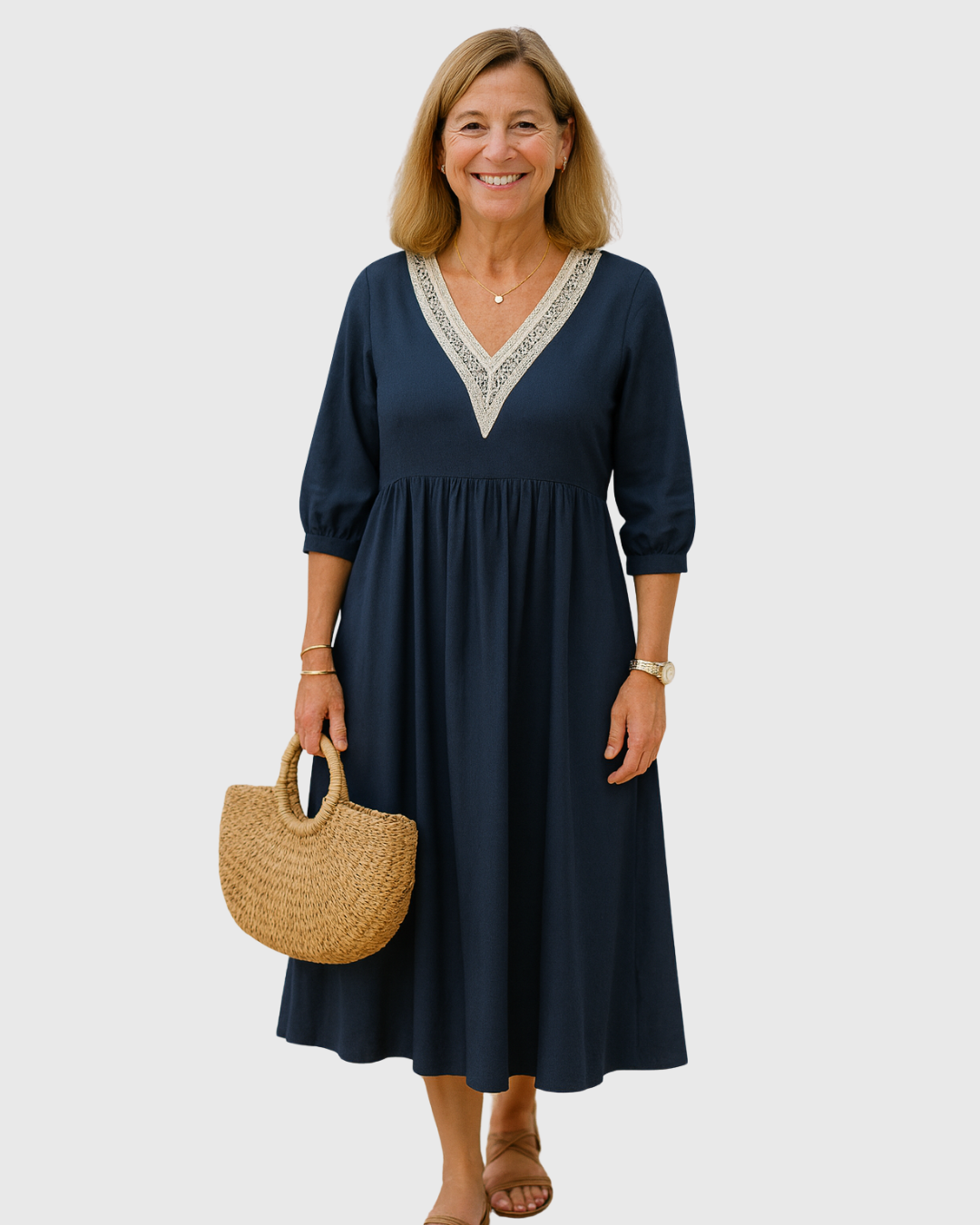 Sofia – Rochie Elegantă de Vară cu Decolteu în V și Siluetă Relaxată