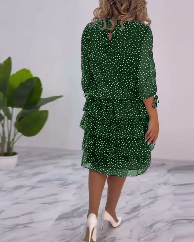 Vera™ | Rochie Elegantă cu Volane și Stropi