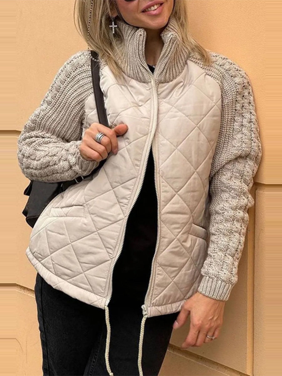 BELINA | Geacă casual patchwork cu fermoar