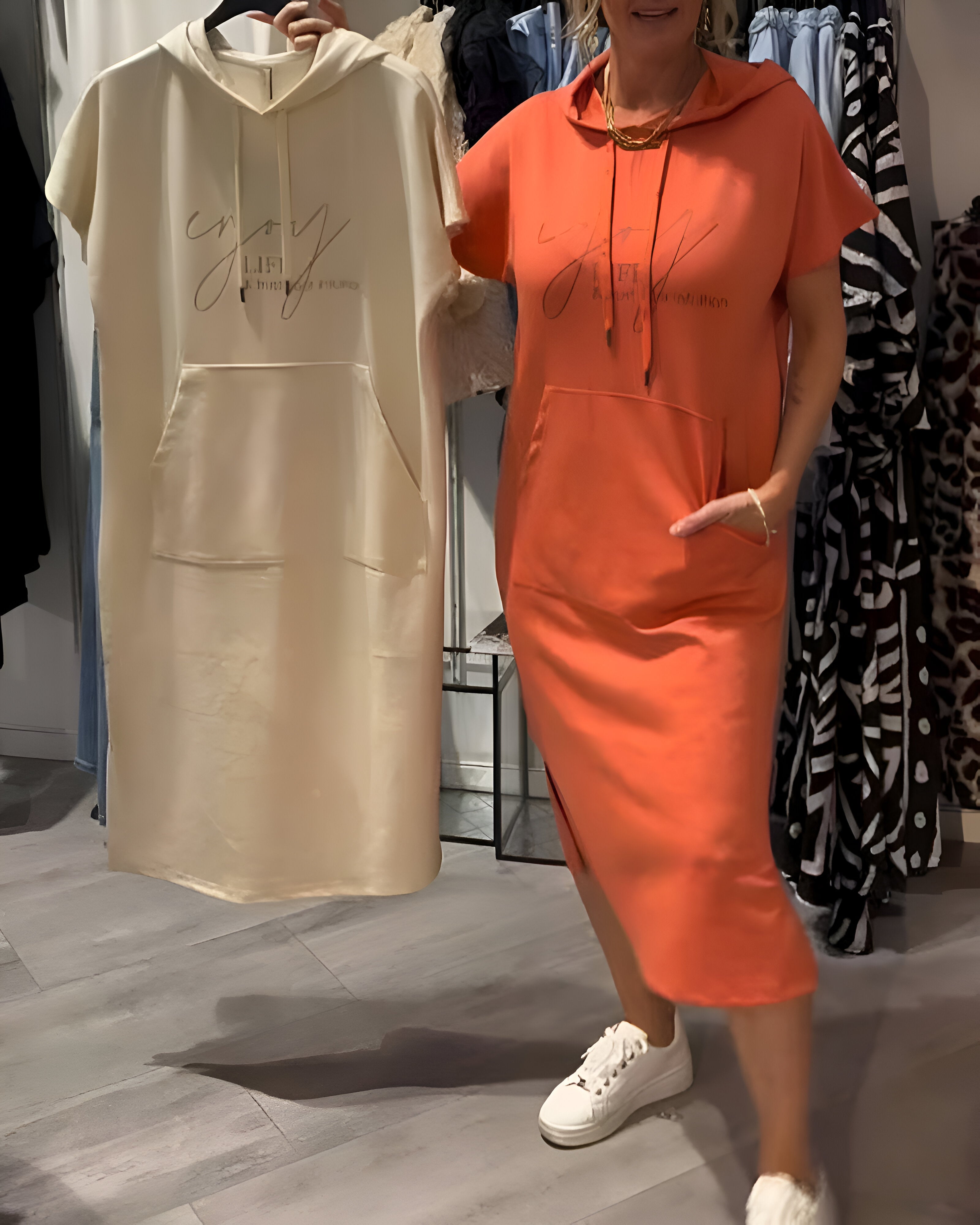 Saskia™ | Rochie Zilnică cu Glugă