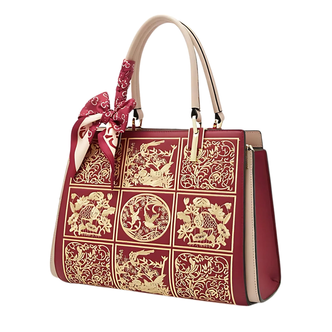 sylvia™ – geantă crossbody unică cu broderie și detaliu în formă de fundă