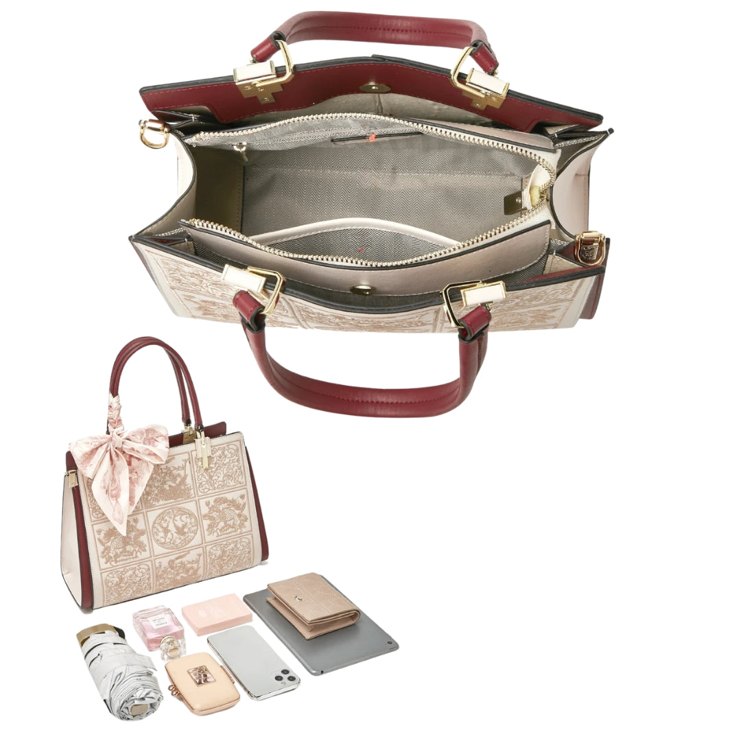 sylvia™ – geantă crossbody unică cu broderie și detaliu în formă de fundă