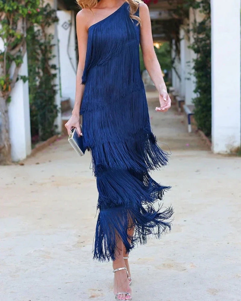LAURA | ROCHIE LUNGĂ CU FRANJURI