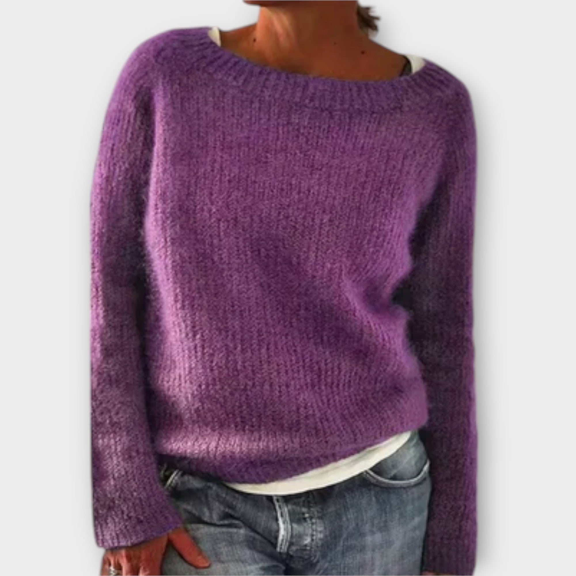 Regine – Pulover Tricotat de Culoare Uniformă