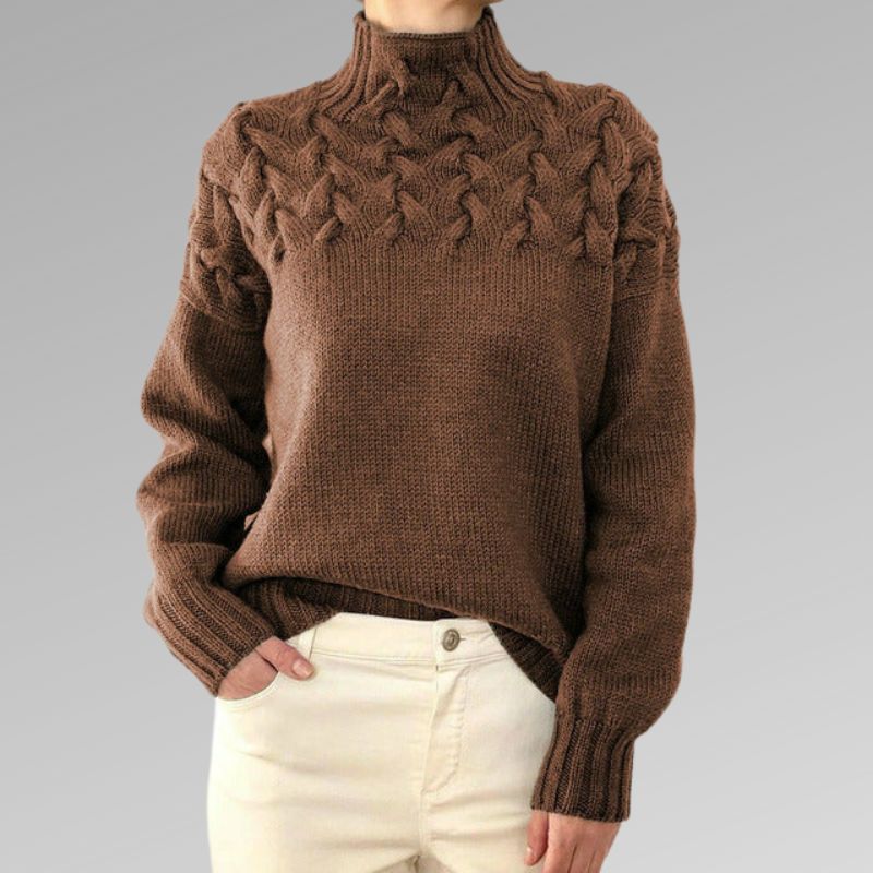 Pulover Davila Elegant & Cald cu Guler Înalt