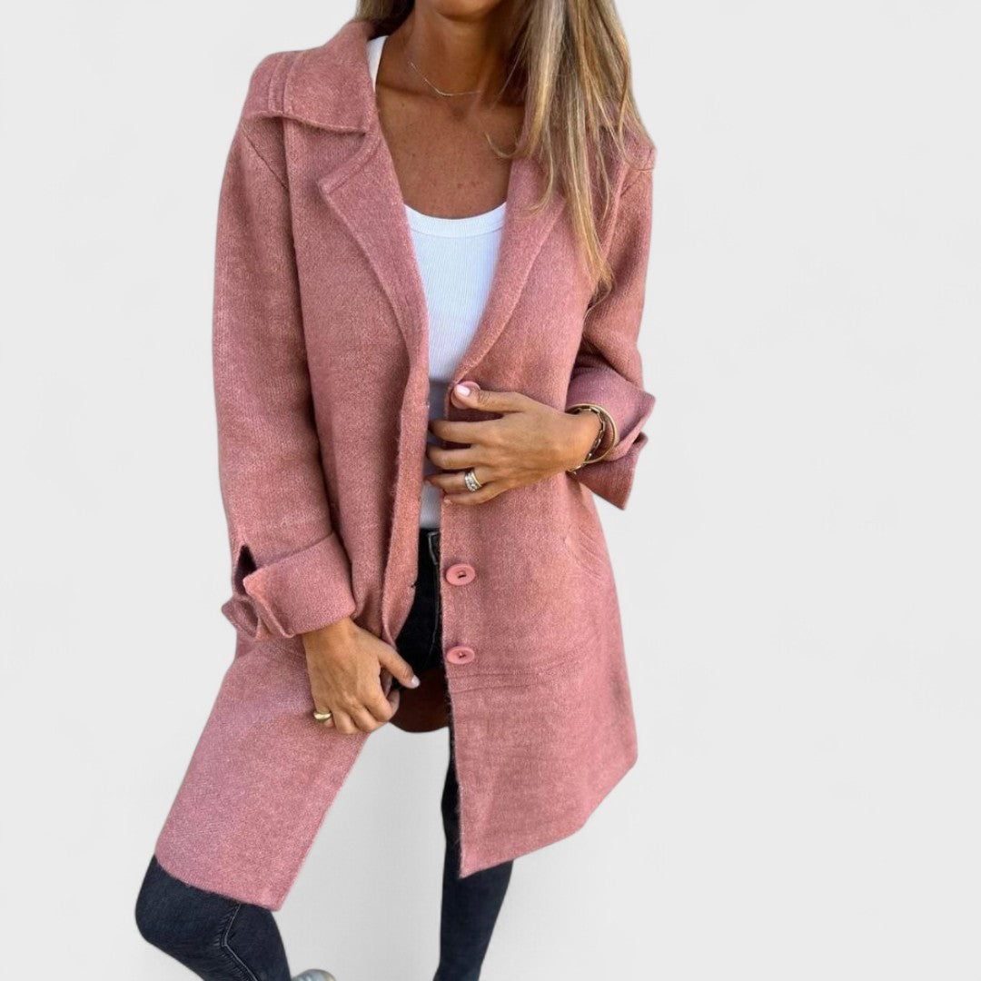 Maila - Palton lung casual cu rever