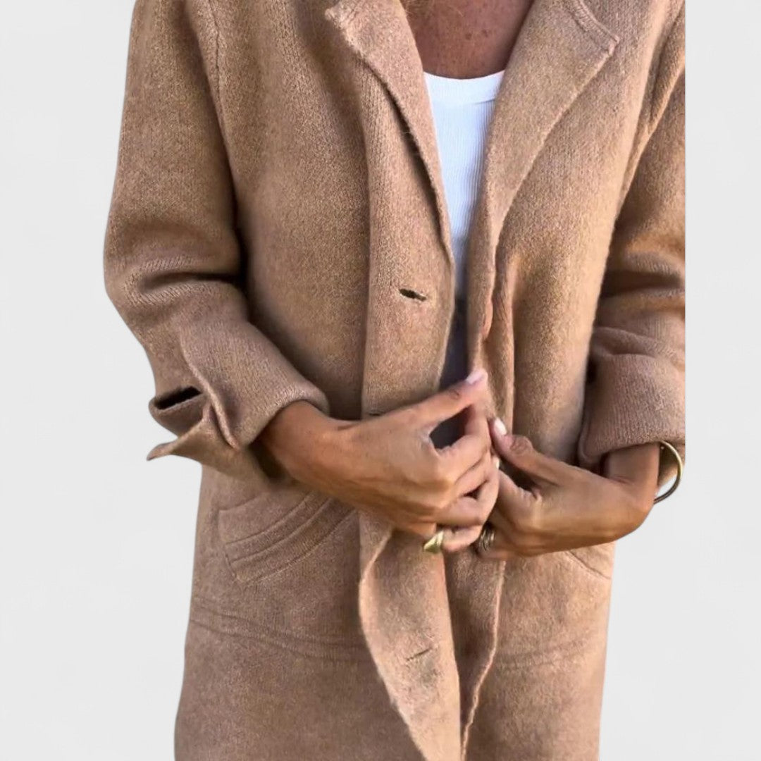 Maila - Palton lung casual cu rever