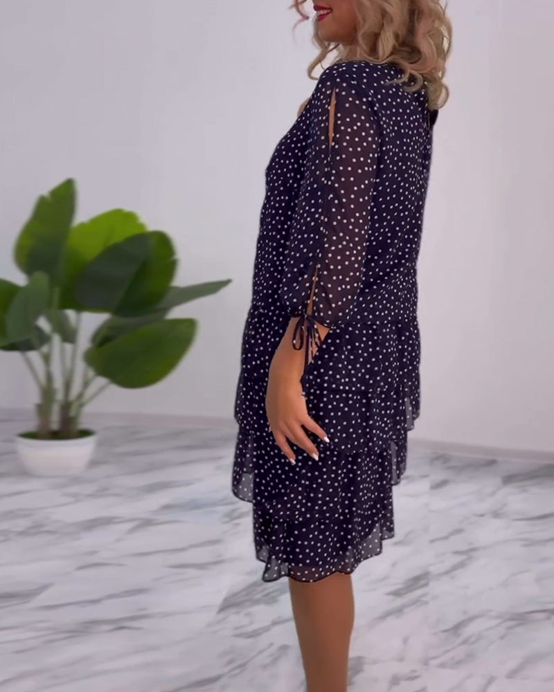 Vera™ | Rochie Elegantă cu Volane și Stropi