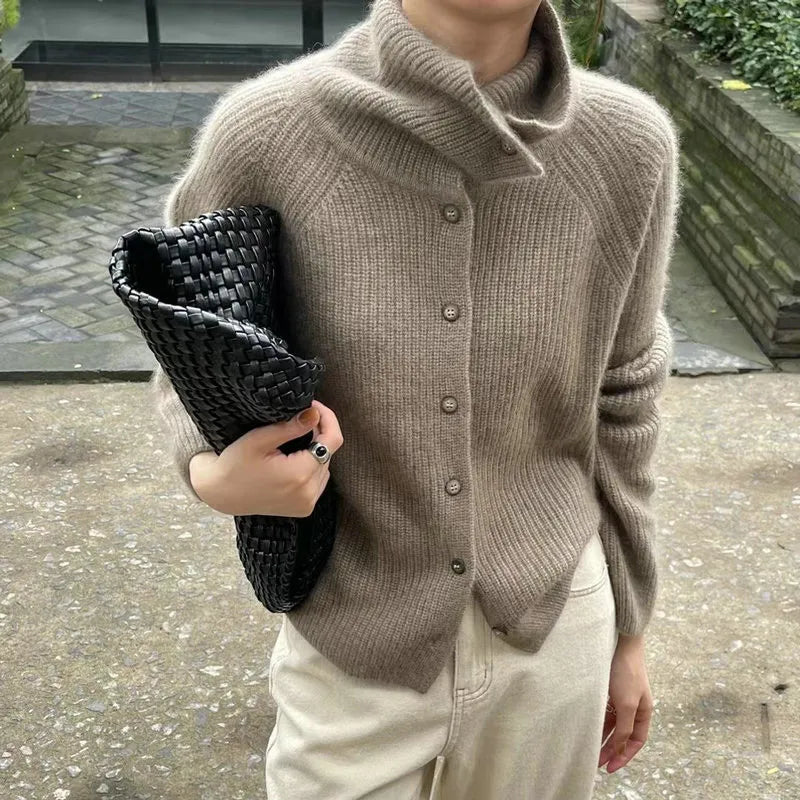 Marta™ - Cardigan Elegant cu Guler Înalt