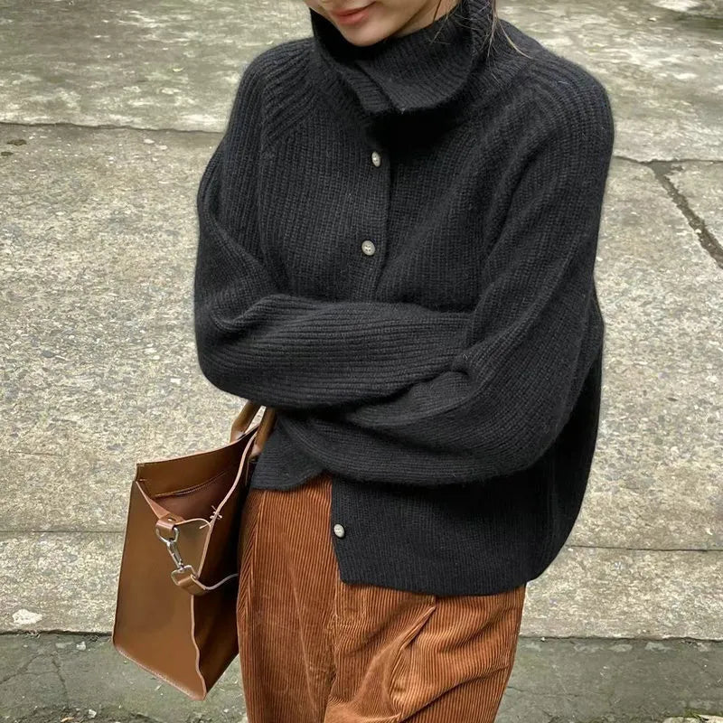 Marta™ - Cardigan Elegant cu Guler Înalt