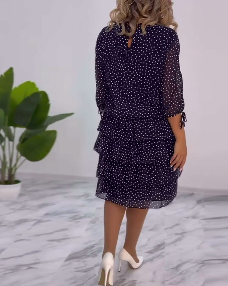 Vera™ | Rochie Elegantă cu Volane și Stropi