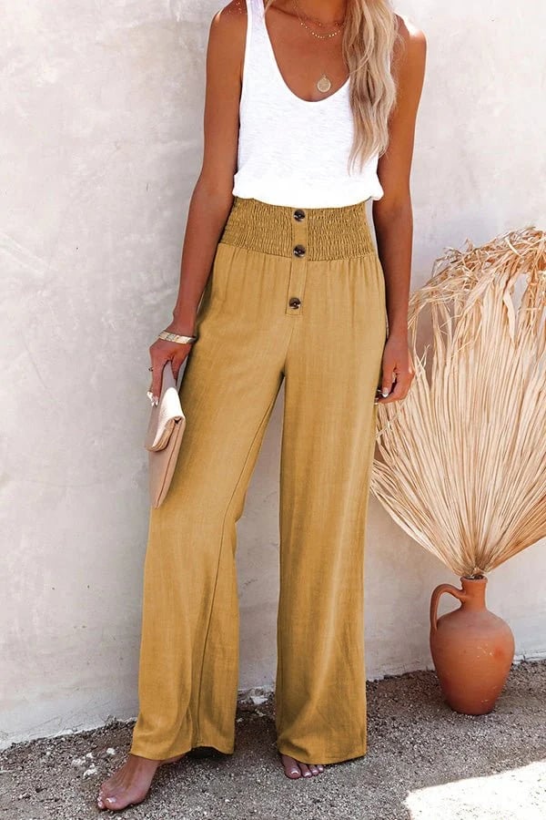 Riana™ - Pantaloni relaxați cu talie înaltă
