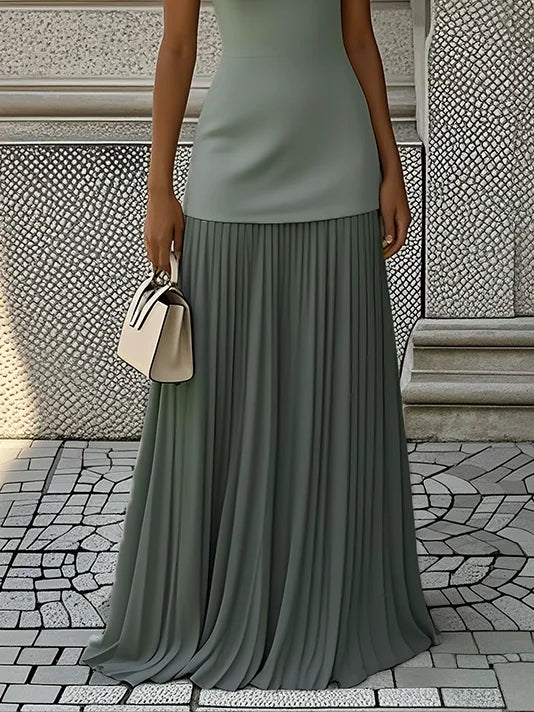 ELVIRA | Rochie lungă plisată de design