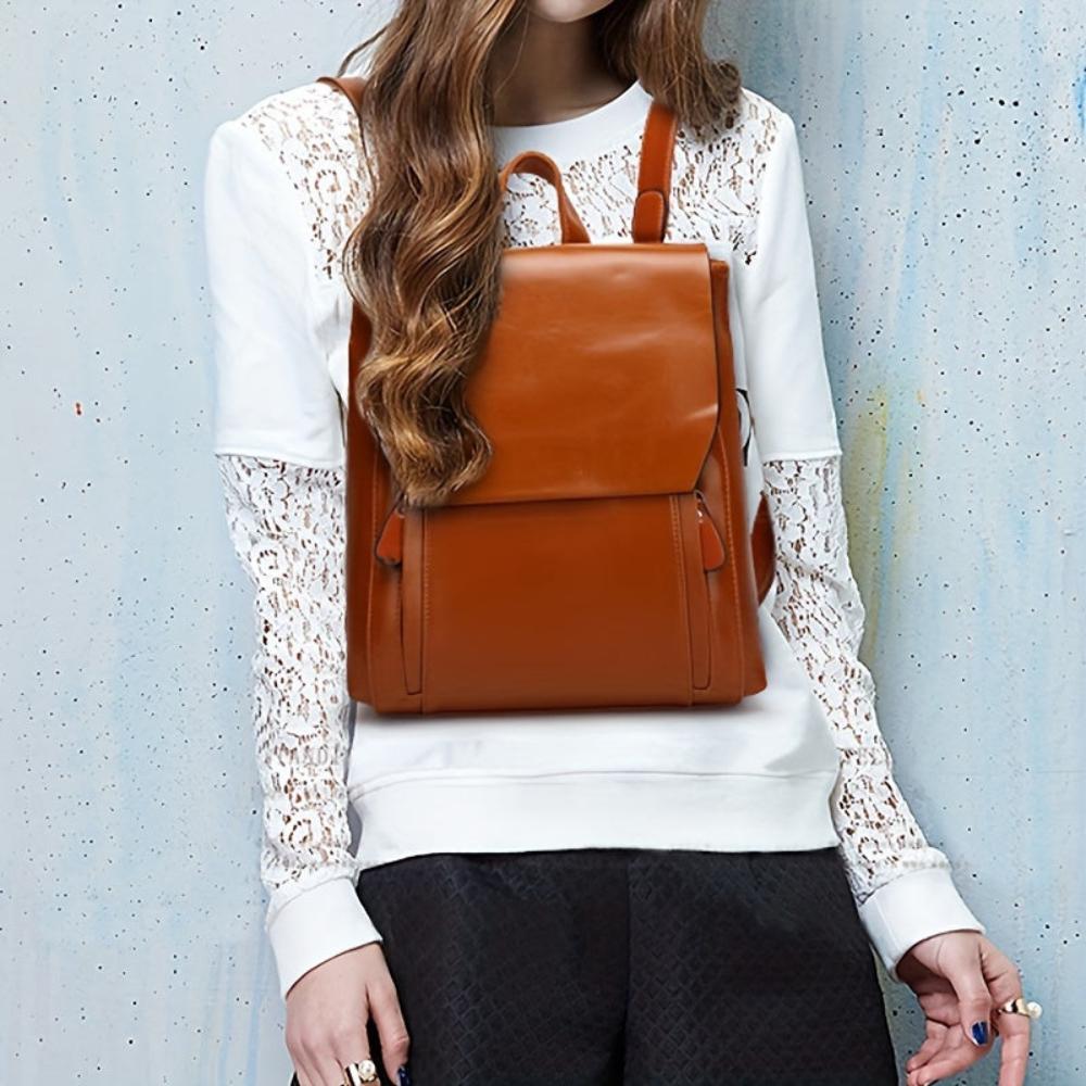 Hannelore – Rucsac Vintage cu Model Matlasat și Geantă de Mână